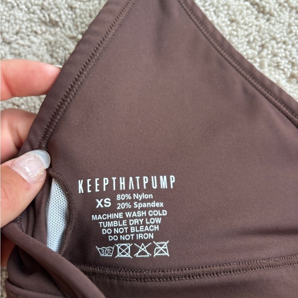 KEEP THAT PUMP Brown Halter Bralette and Shorts Set - Picture 4 of 6